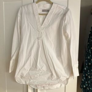 Everlane poplin v-neck tunic shirt